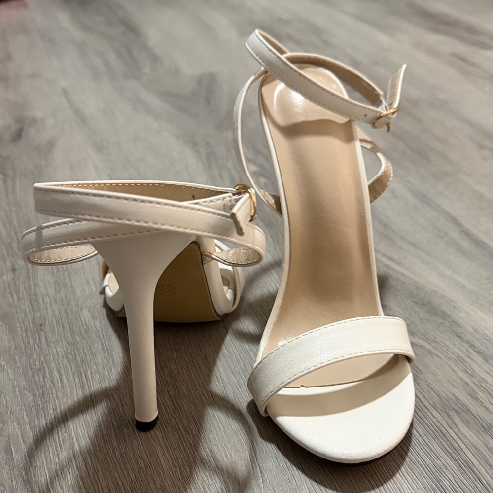 Chic Cream Strappy Heels